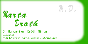 marta droth business card